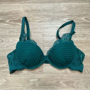 Simone Perele 3D Plunge Bra Baltic Blue lace underwired bra 34B